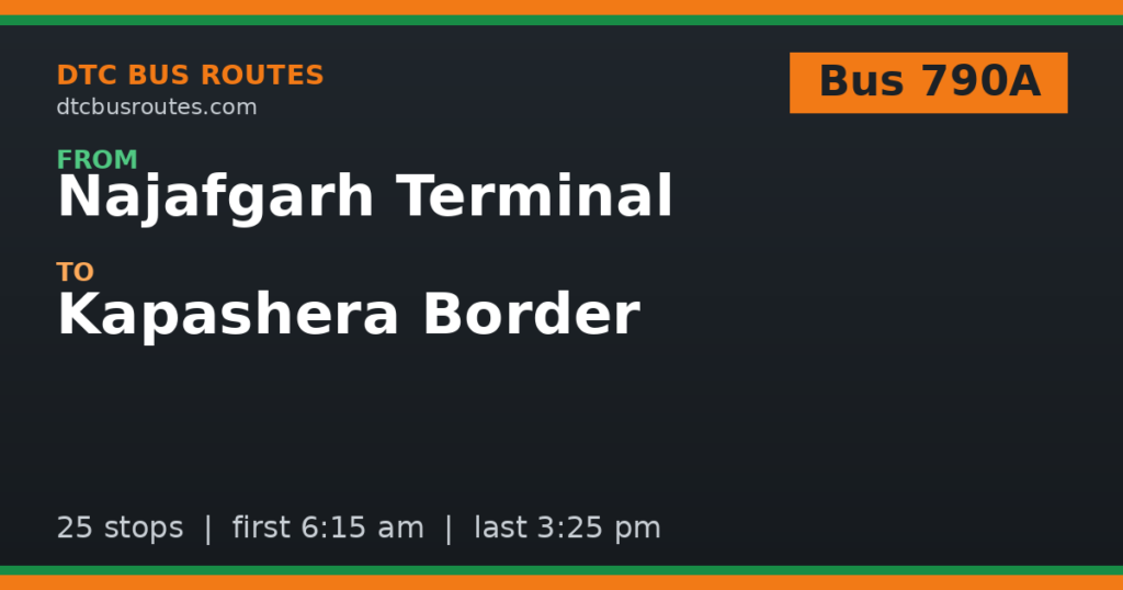 Bus 790A Route in Delhi: Stops, Timings & Last Bus